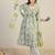Floral Printed V-Neck Pleated Cotton A-Line Kurta & Trousers With Dupatta