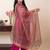 Women Thread Work Kurta with Trousers & With Dupatta