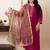 Women Thread Work Kurta with Trousers & With Dupatta