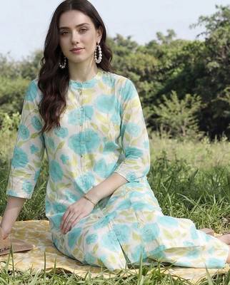 Women Floral Printed Kurta with Palazzos 5