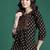 Women Printed Pleated Mirror Work Cotton Kurta with Trousers