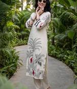 Women Ethnic Motifs Printed Thread Work Kurta with Trousers