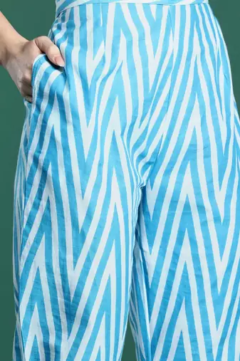 Floral Printed Cotton Kurta with Trousers