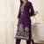 Women Printed Mirror Work Cotton Kurta with Trousers