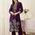 Women Printed Mirror Work Cotton Kurta with Trousers