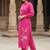 Women Floral Embroidered Thread Work Cotton Kurta with Trousers