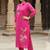 Women Floral Embroidered Thread Work Cotton Kurta with Trousers