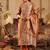 Ethnic Motifs Woven Design Round Neck Straight Kurta &Trousers With Dupatta