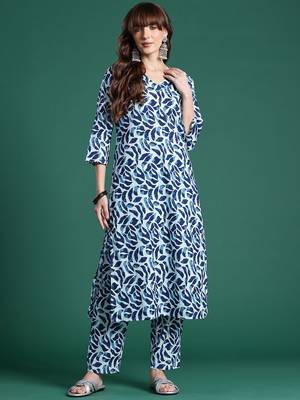 Printed Cotton Kurta & Trousers 5