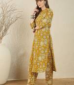 Floral Printed Cotton Kurta With Trouser