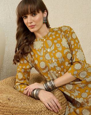 Floral Printed Cotton Kurta With Trouser 4