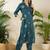 Women Floral Printed Sequinned Cotton Kurta with Trousers