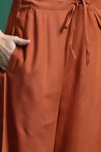 Embroidered Thread Work Kurta with Trousers