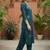 Women Floral Printed Sequinned Cotton Kurta with Trousers