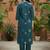 Women Floral Printed Sequinned Cotton Kurta with Trousers