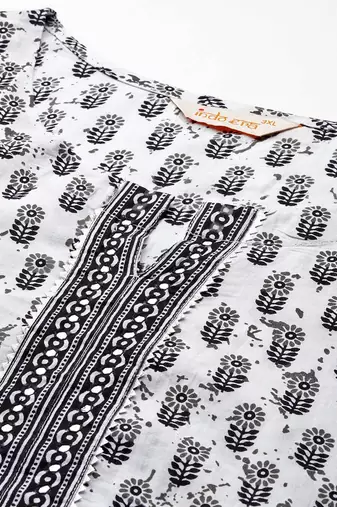 Plus Size Printed Kurta with Trousers & Dupatta