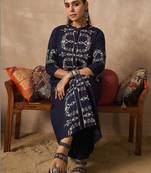 Women Motifs Embroidered Thread Work Cotton Kurta with Trousers