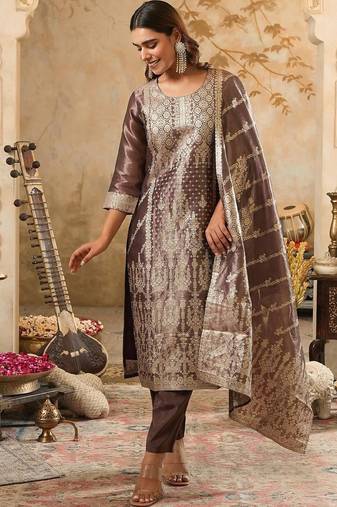 Women Kurta with Trousers & With Dupatta