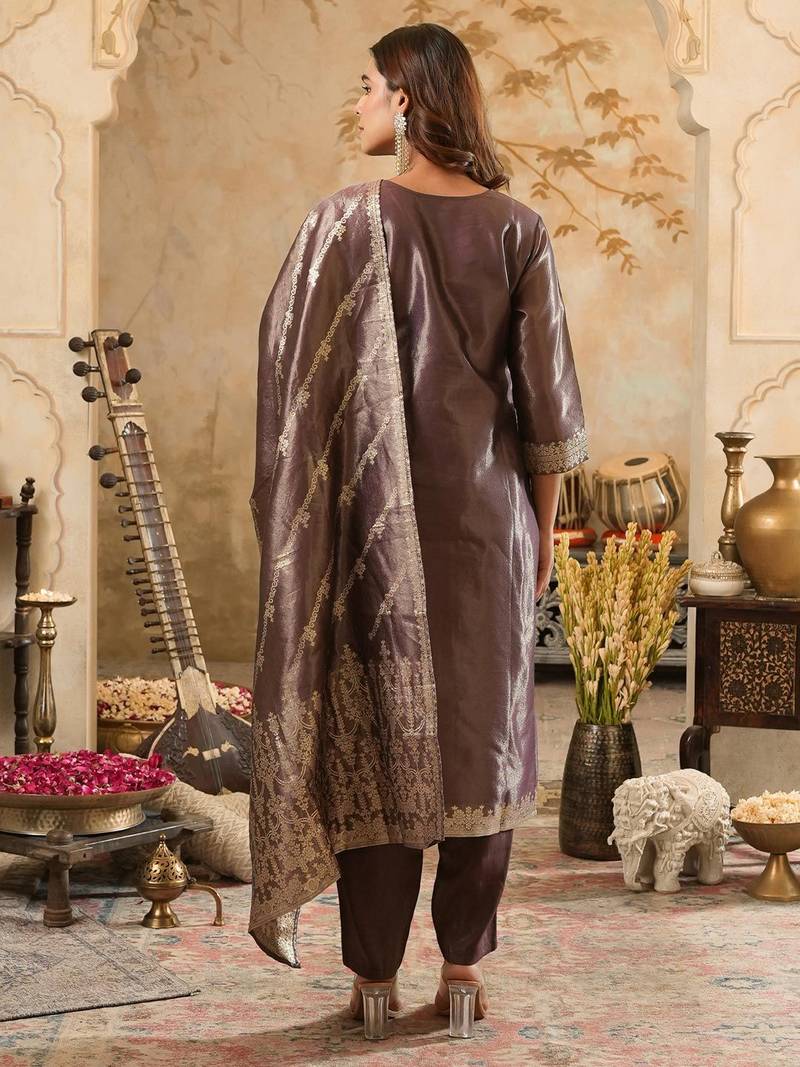 Women Kurta with Trousers & With Dupatta