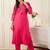 Floral Printed Thread Work Cotton Kurta With Palazzos