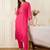 Floral Printed Thread Work Cotton Kurta With Palazzos