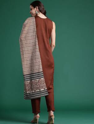 Solid Kurta with Trousers & Dupatta 6