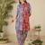 Floral Printed Shirt Collar Cotton Straight Kurti & Trousers
