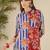 Floral Printed Shirt Collar Cotton Straight Kurti & Trousers