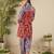 Floral Printed Shirt Collar Cotton Straight Kurti & Trousers