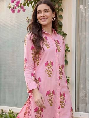 Women Floral Printed Cotton Kurta with Palazzos 5