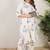 Plus Size Off White Printed Straight Kurta Palazzos Set