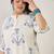Plus Size Off White Printed Straight Kurta Palazzos Set