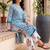 Women Floral Printed Thread Work Cotton Kurta with Trousers