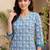 Women Floral Printed Thread Work Cotton Kurta with Trousers
