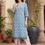 Women Floral Printed Thread Work Cotton Kurta with Trousers