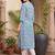 Women Floral Printed Thread Work Cotton Kurta with Trousers