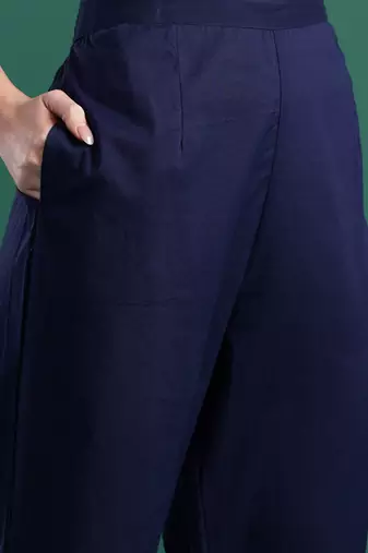 Floral Embroidered Cotton Kurta with Trousers