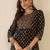 Women Printed Pleated Mirror Work Cotton Kurta with Trousers
