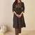Women Printed Pleated Mirror Work Cotton Kurta with Trousers