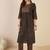 Women Printed Pleated Mirror Work Cotton Kurta with Trousers