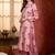 Floral Printed Shirt Collar Cotton Straight Kurta With Trousers
