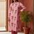 Floral Printed Shirt Collar Cotton Straight Kurta With Trousers