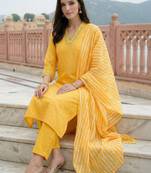 Women Ethnic Motifs Printed Sequinned Kurta with Trousers & With Dupatta