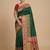 Green pashmina paithani silk saree with beautifully multicolor border and pallu