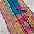 Teal pashmina paithani silk saree with beautifully multicolor border and pallu
