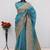 Sky blue pashmina paithani silk saree with beautifully multicolor border and pallu