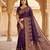 Wine pashmina paithani silk saree with beautifully multicolor border and pallu