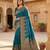 Teal pashmina paithani silk saree with beautifully multicolor border and pallu
