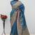 Teal pashmina paithani silk saree with beautifully multicolor border and pallu