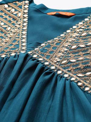Ethnic Motifs Embroidered Kurta with Trousers & Dupatta 2
